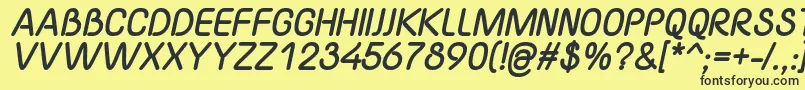 YaahowuThickItalic Font – Black Fonts on Yellow Background
