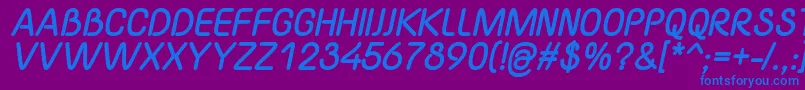 fuente YaahowuThickItalic – Fuentes Azules Sobre Fondo Morado