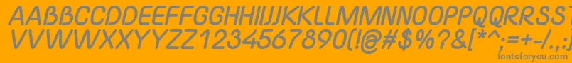 YaahowuThickItalic Font – Gray Fonts on Orange Background