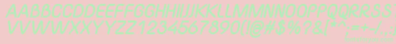 YaahowuThickItalic Font – Green Fonts on Pink Background