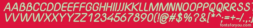 YaahowuThickItalic Font – Green Fonts on Red Background