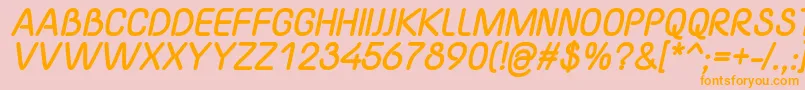 YaahowuThickItalic Font – Orange Fonts on Pink Background