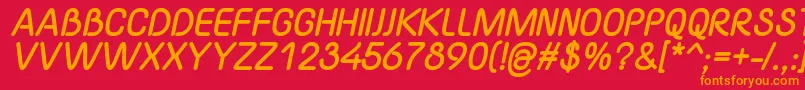 YaahowuThickItalic Font – Orange Fonts on Red Background