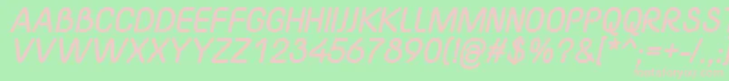 YaahowuThickItalic Font – Pink Fonts on Green Background