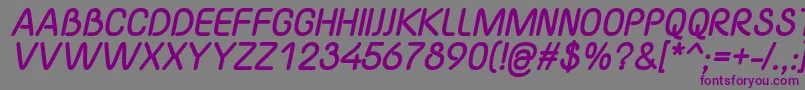 YaahowuThickItalic Font – Purple Fonts on Gray Background