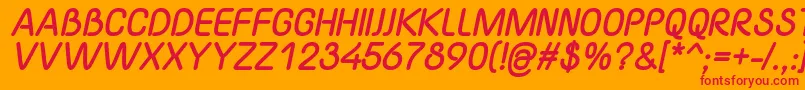 YaahowuThickItalic Font – Red Fonts on Orange Background