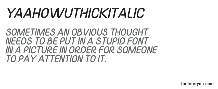 YaahowuThickItalic Font