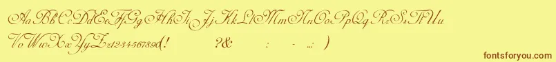 Czcionka Adinekir – brązowe czcionki na żółtym tle