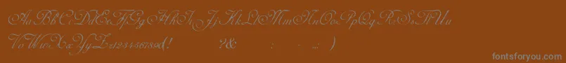 Adinekir-fontti – harmaat kirjasimet ruskealla taustalla
