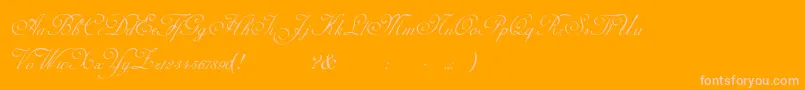 Adinekir-Schriftart – Rosa Schriften auf orangefarbenem Hintergrund