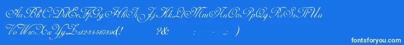 Adinekir-Schriftart – Weiße Schriften auf blauem Hintergrund