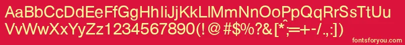 AtkinsRegular Font – Yellow Fonts on Red Background