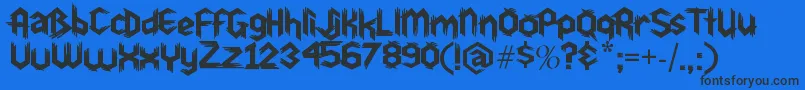 Шрифт Du30 – чёрные шрифты на синем фоне