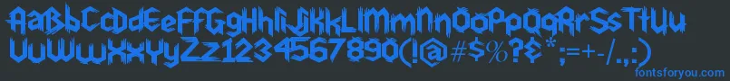 Du30-Schriftart – Blaue Schriften auf schwarzem Hintergrund
