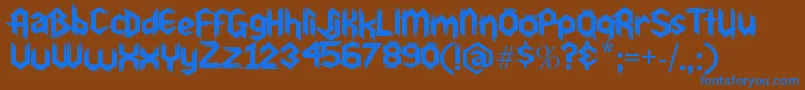 フォントDu30 – 茶色の背景に青い文字