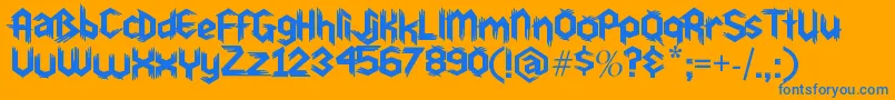 Шрифт Du30 – синие шрифты на оранжевом фоне
