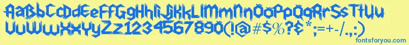 Шрифт Du30 – синие шрифты на жёлтом фоне