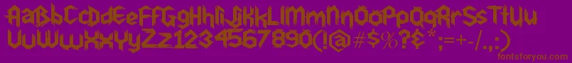 Du30-Schriftart – Braune Schriften auf violettem Hintergrund