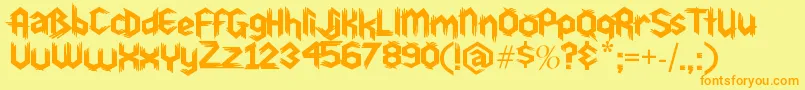 Du30 Font – Orange Fonts on Yellow Background
