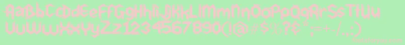 フォントDu30 – 緑の背景にピンクのフォント
