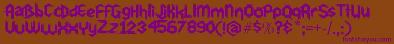 Du30 Font – Purple Fonts on Brown Background