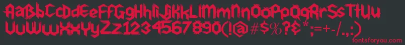 Du30 Font – Red Fonts on Black Background