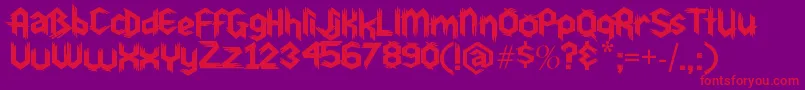 フォントDu30 – 紫の背景に赤い文字