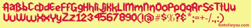 Du30 Font – Red Fonts on Yellow Background