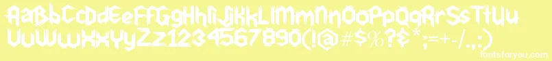 Du30 Font – White Fonts on Yellow Background
