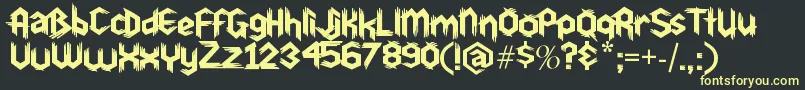 Du30 Font – Yellow Fonts on Black Background