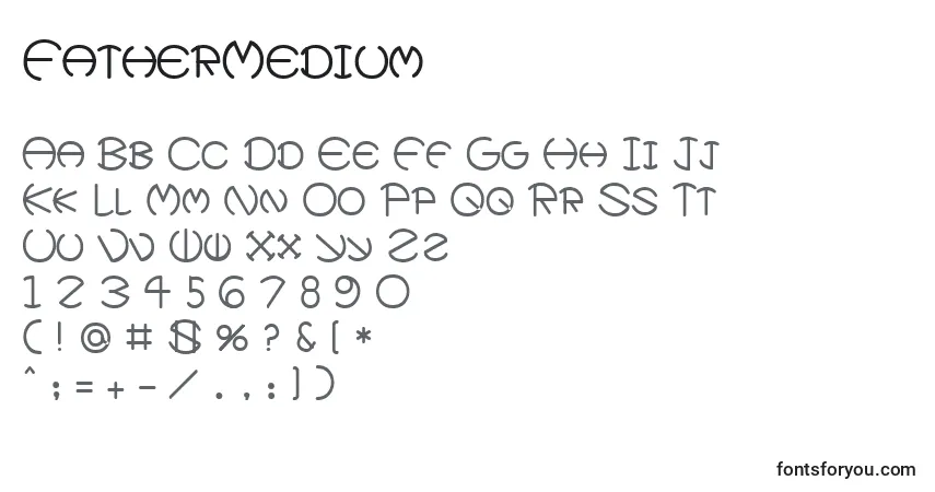 Шрифт FatherMedium – алфавит, цифры, специальные символы