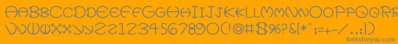 FatherMedium-Schriftart – Graue Schriften auf orangefarbenem Hintergrund