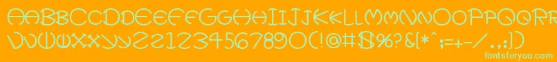 FatherMedium Font – Green Fonts on Orange Background