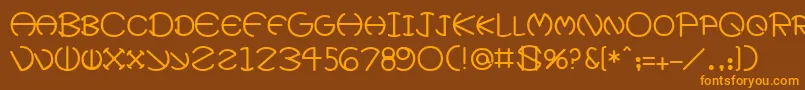 FatherMedium Font – Orange Fonts on Brown Background