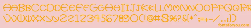FatherMedium Font – Orange Fonts on Pink Background