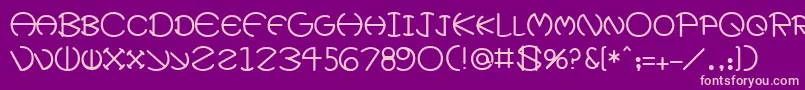 FatherMedium-fontti – vaaleanpunaiset fontit violetilla taustalla