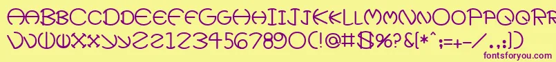 FatherMedium Font – Purple Fonts on Yellow Background