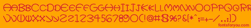 フォントFatherMedium – オレンジの背景に赤い文字