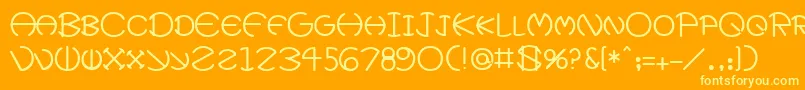 FatherMedium Font – Yellow Fonts on Orange Background