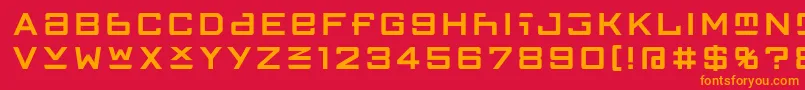 フォントFfgothicTwoone – 赤い背景にオレンジの文字