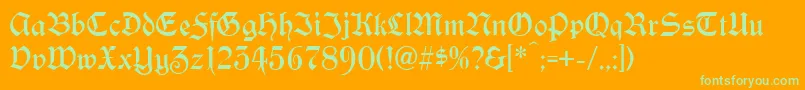 Yonkers Font – Green Fonts on Orange Background