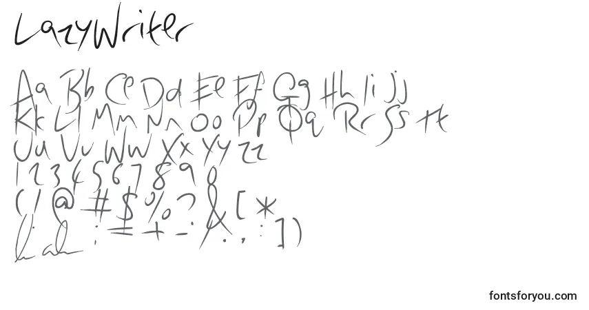 Fuente LazyWriter - alfabeto, números, caracteres especiales
