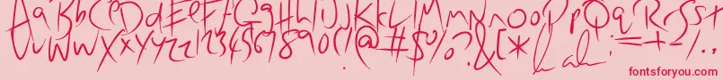 LazyWriter-Schriftart – Rote Schriften auf rosa Hintergrund
