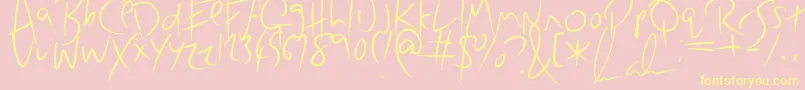 LazyWriter-Schriftart – Gelbe Schriften auf rosa Hintergrund