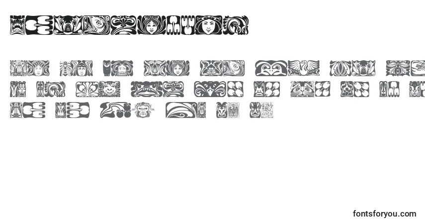 Шрифт Jugendstil – алфавит, цифры, специальные символы