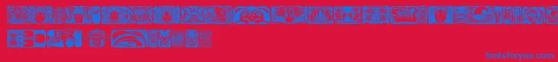 Jugendstil Font – Blue Fonts on Red Background