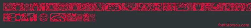 フォントJugendstil – 黒い背景に赤い文字