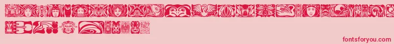 Jugendstil Font – Red Fonts on Pink Background