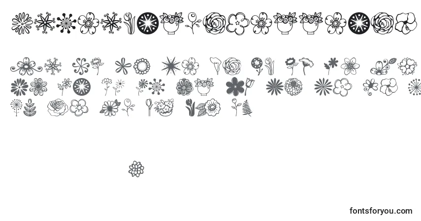 Jandaflowerdoodles-fontti – aakkoset, numerot, erikoismerkit