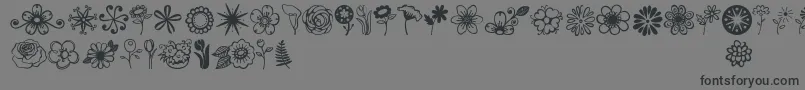 Fonte Jandaflowerdoodles – fontes pretas em um fundo cinza